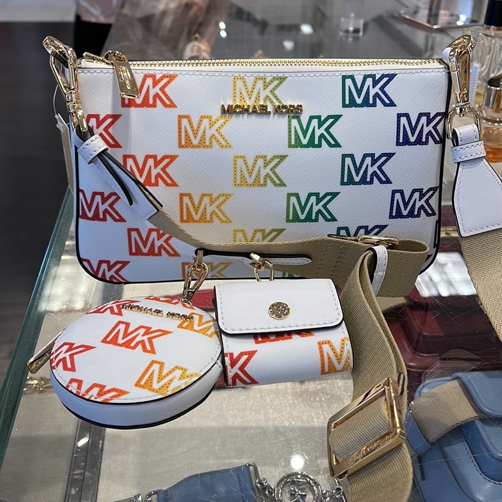 MICHAEL KORS JET SET TRAVEL SMALL SHOULDER CROSSBODY BAG WITH TECH ATTCH AIRPOD - Picture 11 of 16